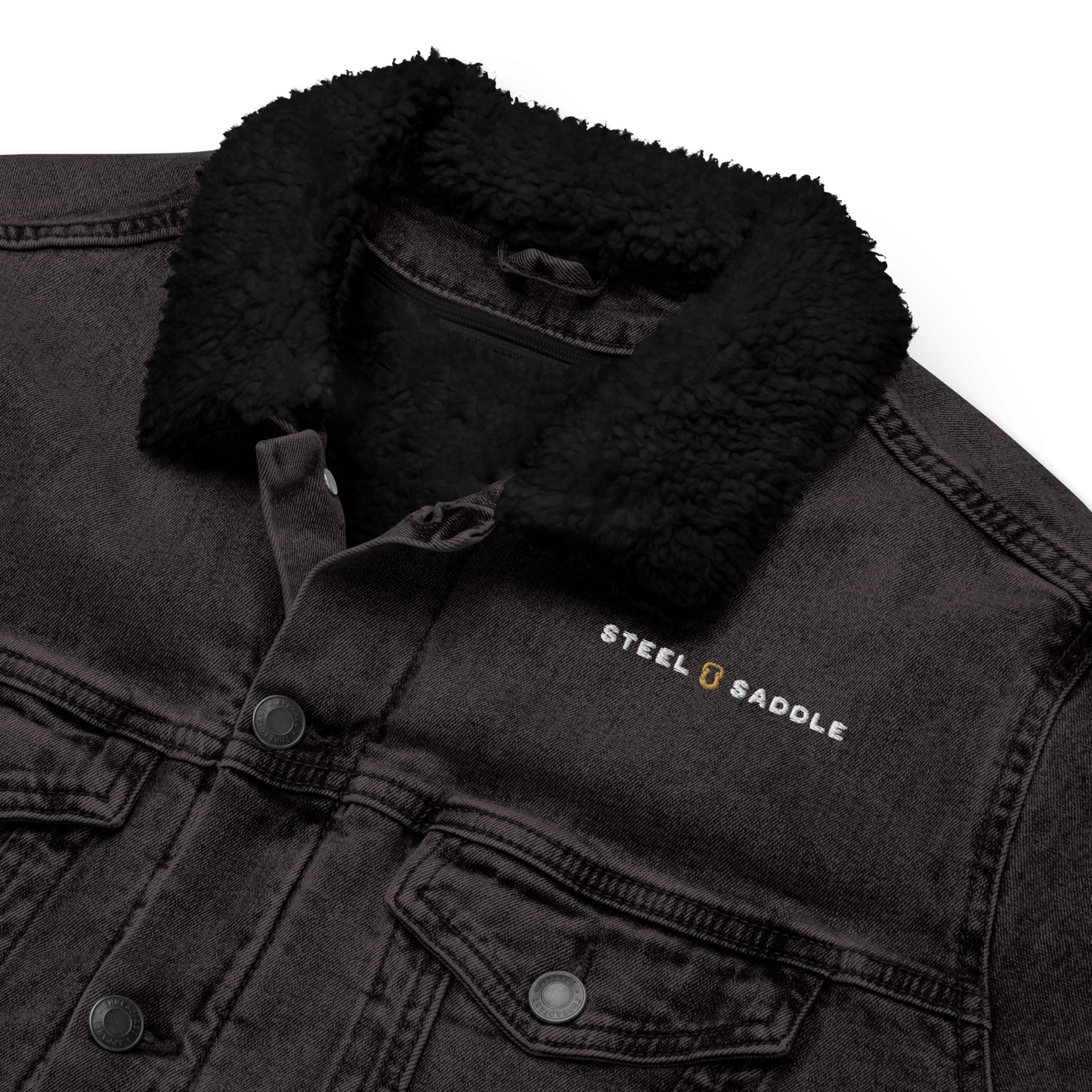 Denim sherpa jacket display