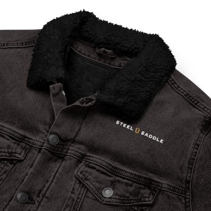 Denim sherpa jacket display